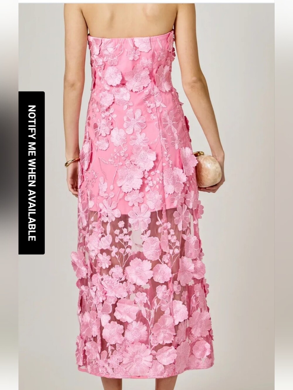 Nwt 1X $ 230 Endless Rose Strapless Pink Floral Embroidered Maxi Dress B3 - Picture 7 of 16